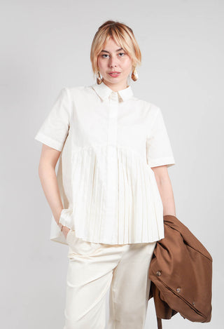 Pleated Shirt in Cream