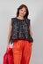 Flower Print Blouse in Black