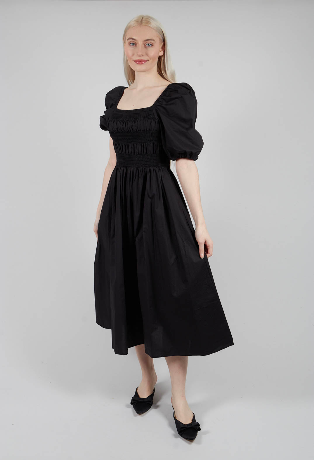 Mei Meij Prairie Dress in Black