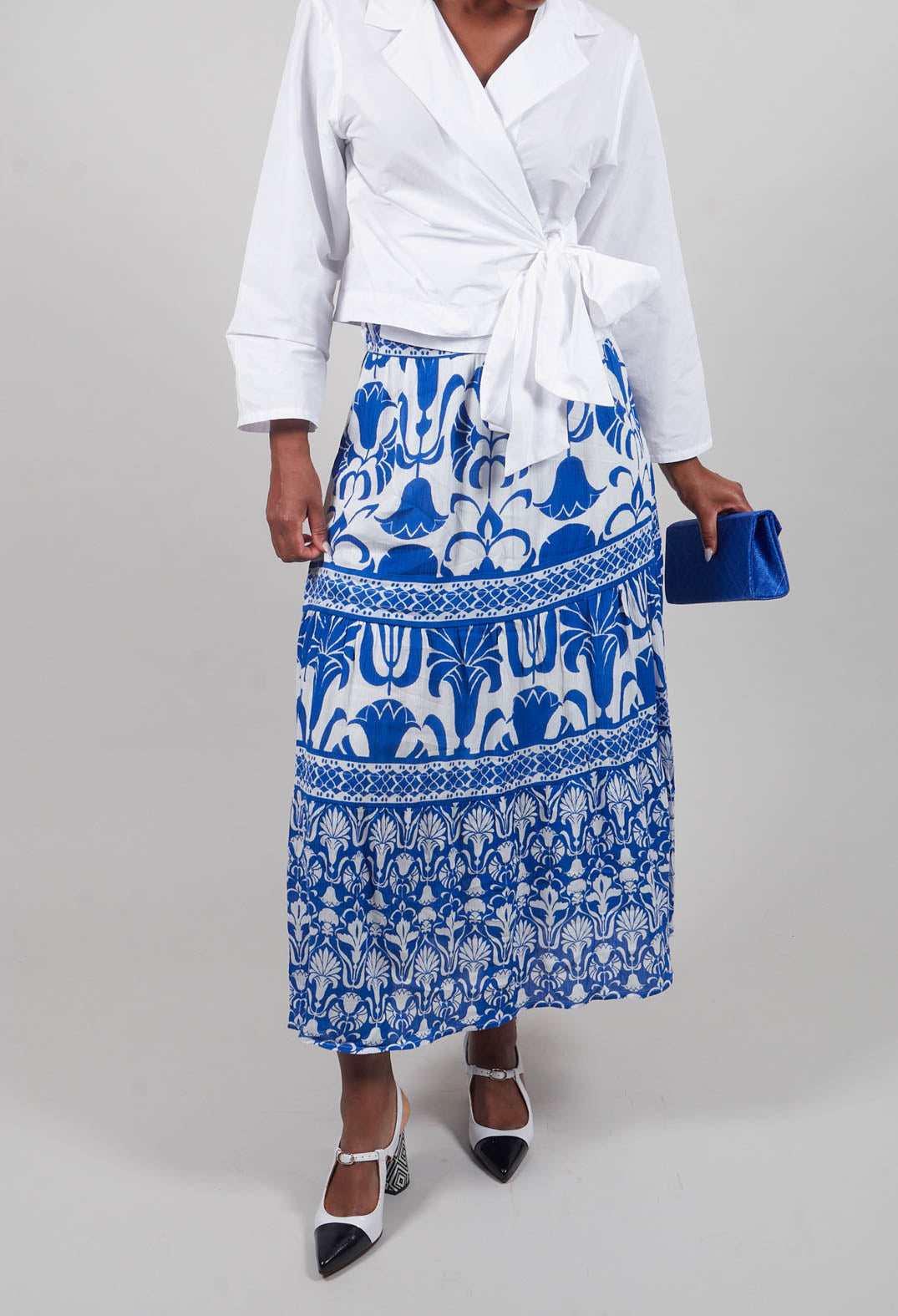 Valencia Skirt in Blue Print