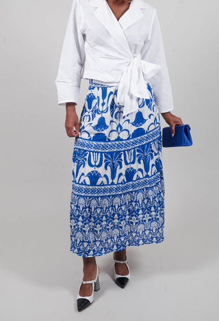 Valencia Skirt in Blue Print