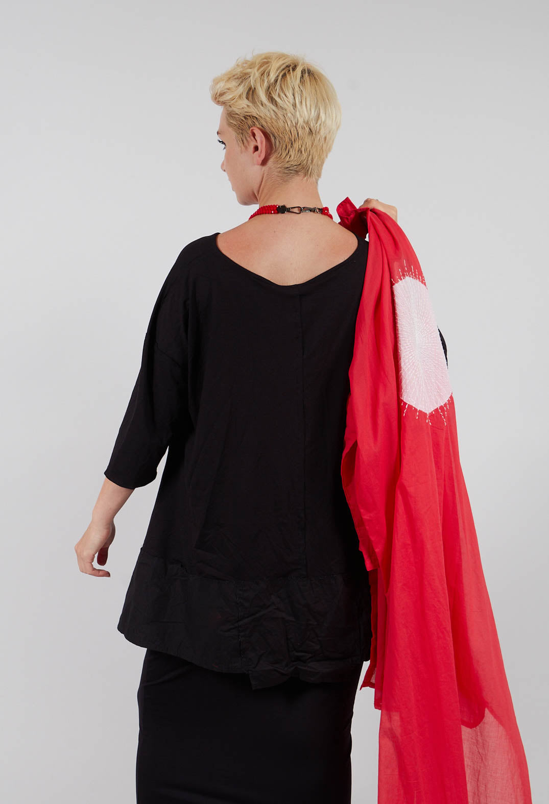 Loose Jersey Top in Black