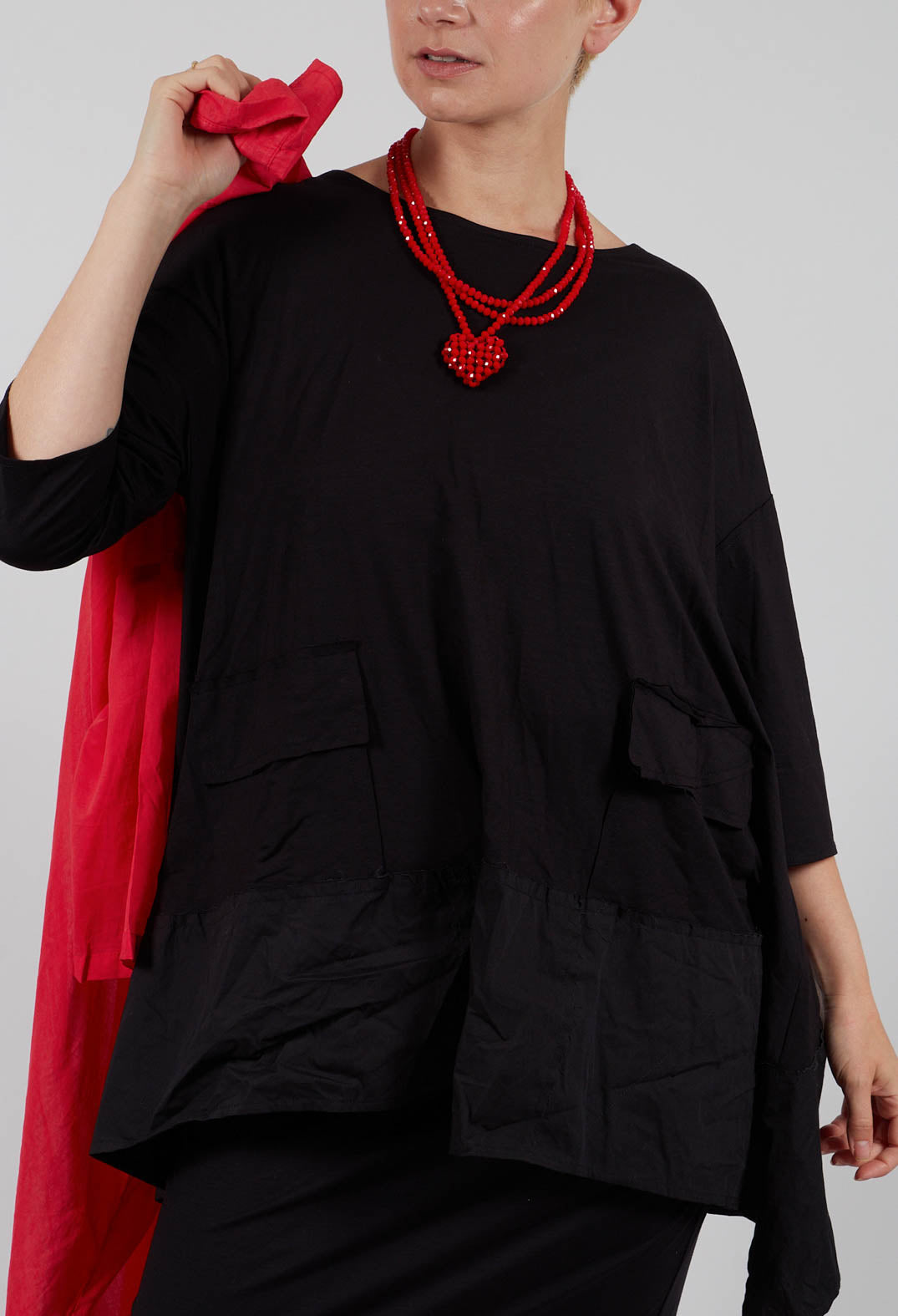 Loose Jersey Top in Black