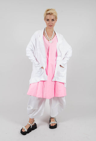 Textured Zipper Jacket in White