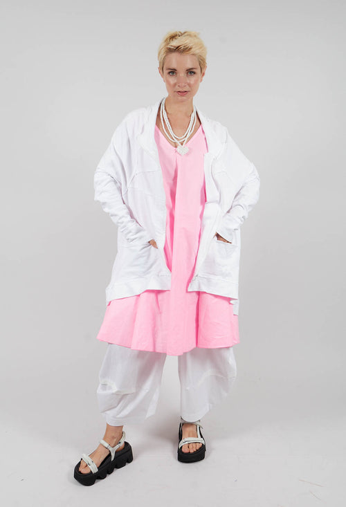 Textured Zipper Jacket in White