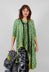 Asymmetrical Jersey Tunic Top in Lime with Green Pois