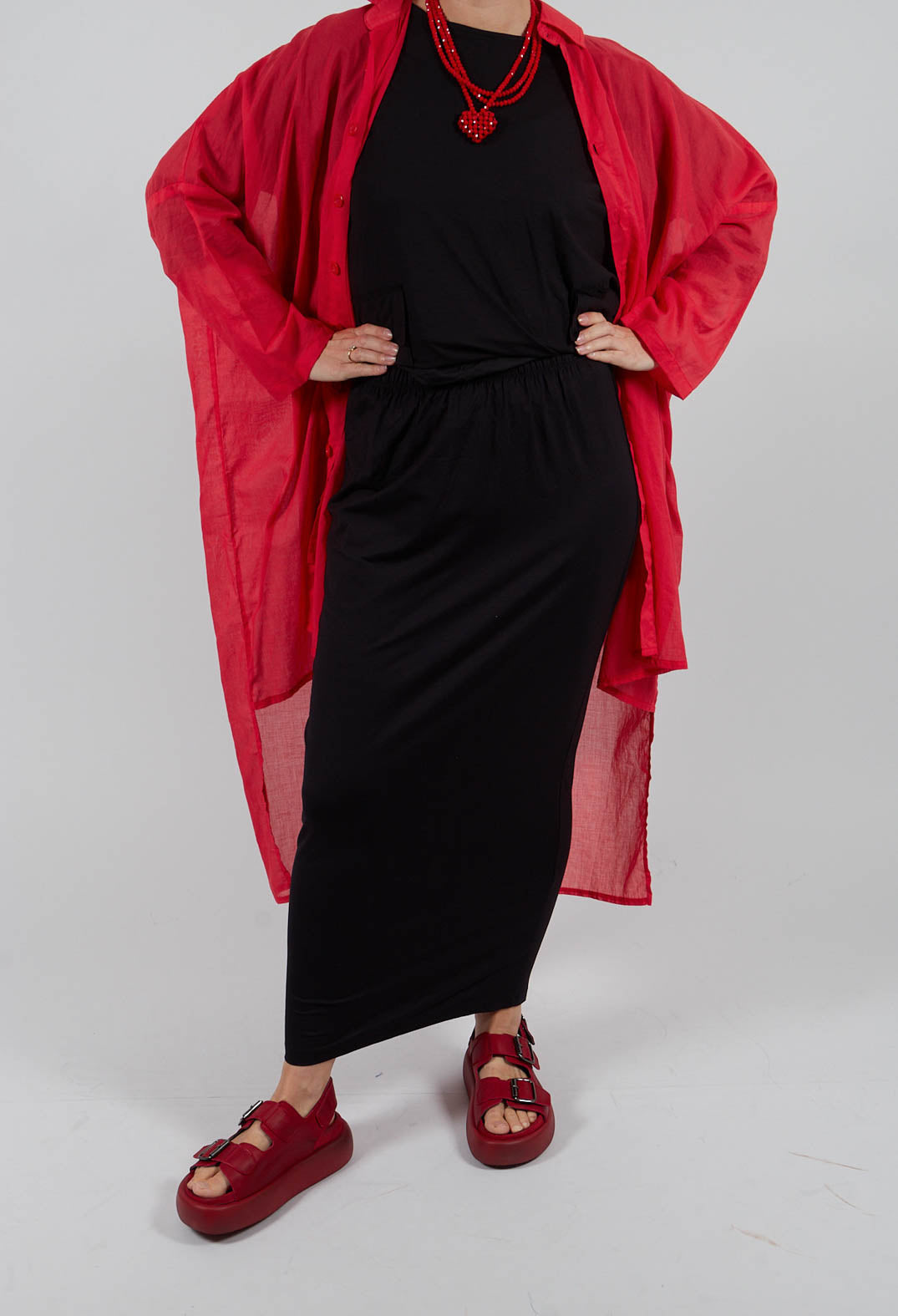 Elasticated Jersey Skirt in Black