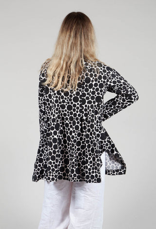 Jersey Jacket in White with Black Pois