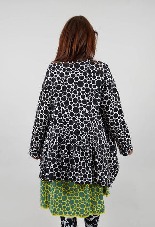 Jersey Jacket in White with Black Pois