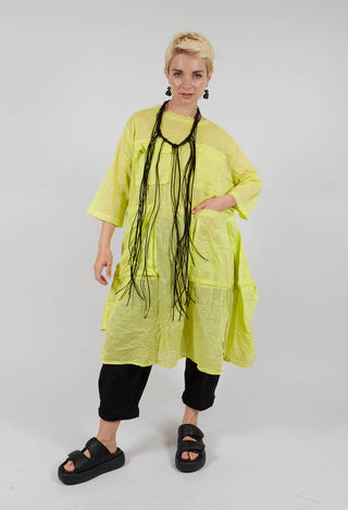 Sheer Smock Dress in Lime