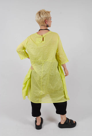 Sheer Smock Dress in Lime