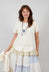 Sweater Top with Layered Hem in Cream
