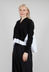 Pleated Shirt Cardigan in Black