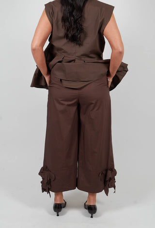 Frill Hemmed Trousers in Chocolate