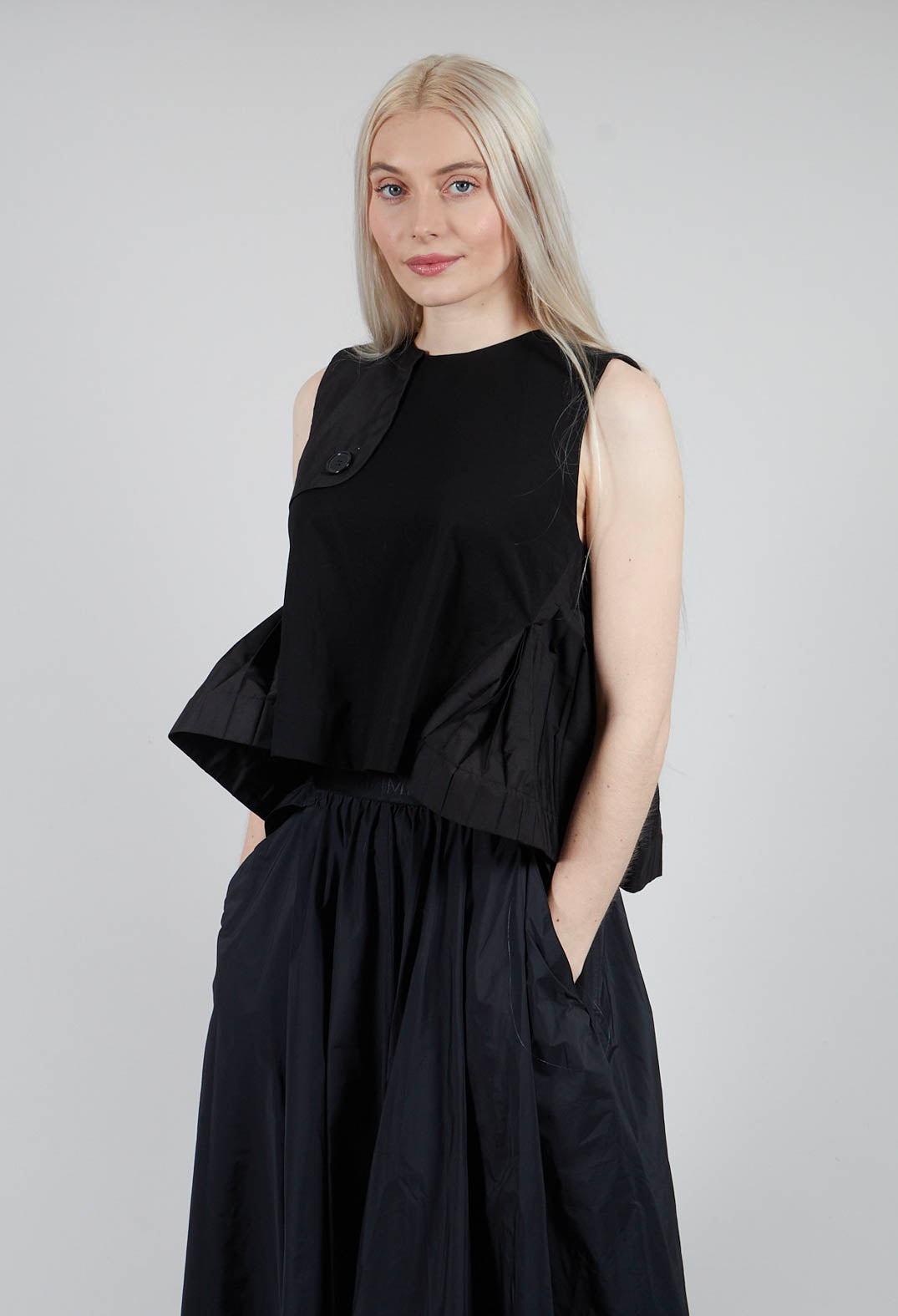 Half Collar Blouse in Black