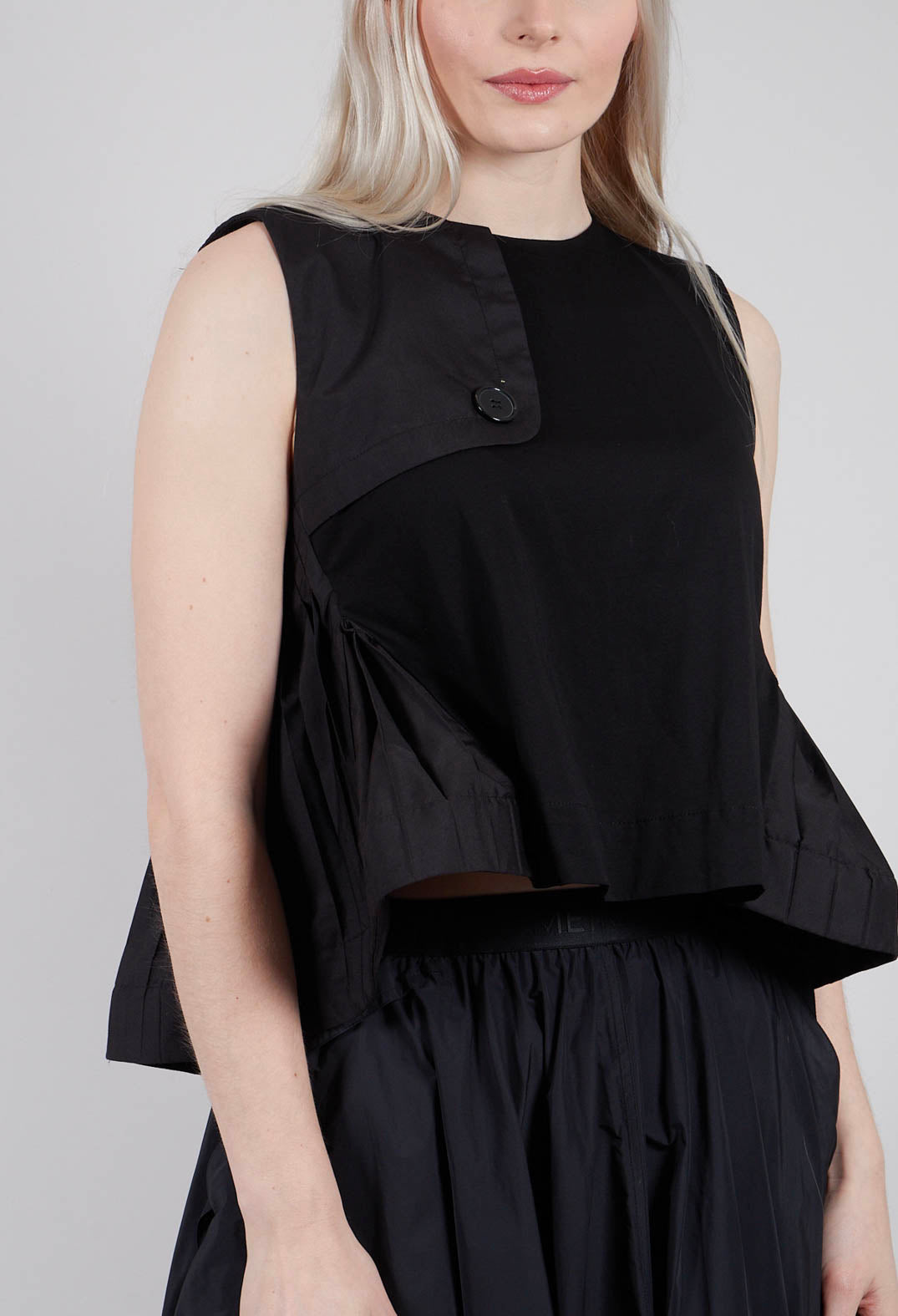Half Collar Blouse in Black