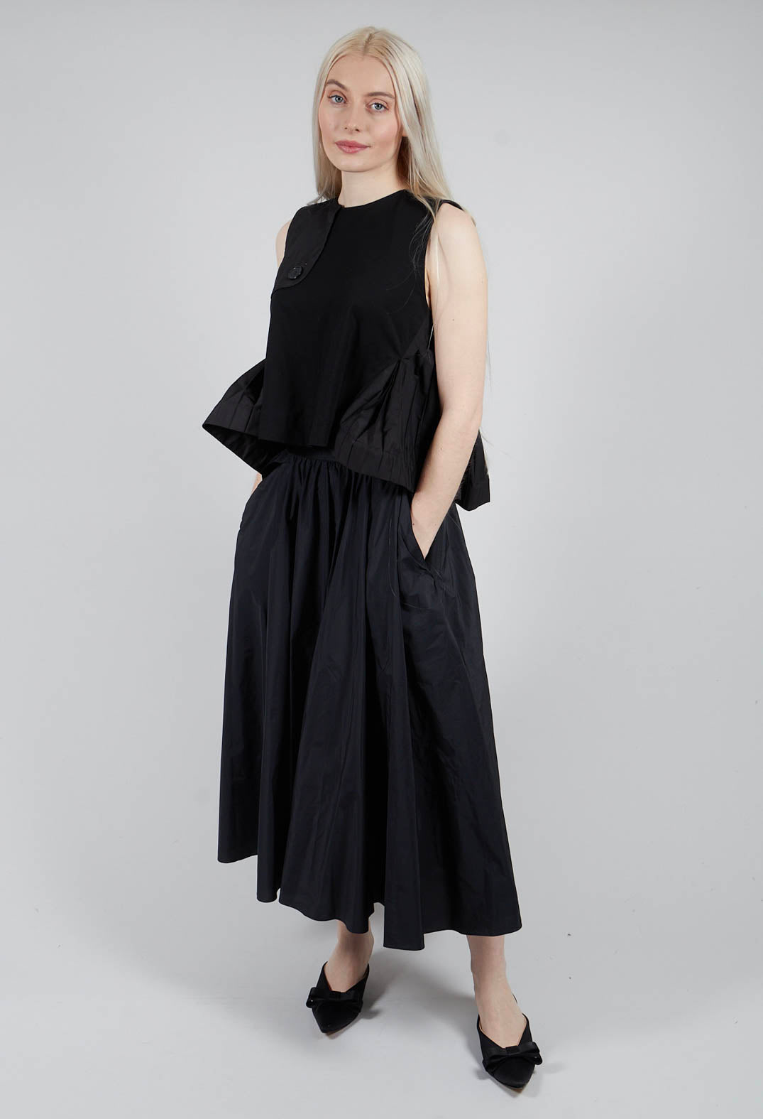 Half Collar Blouse in Black