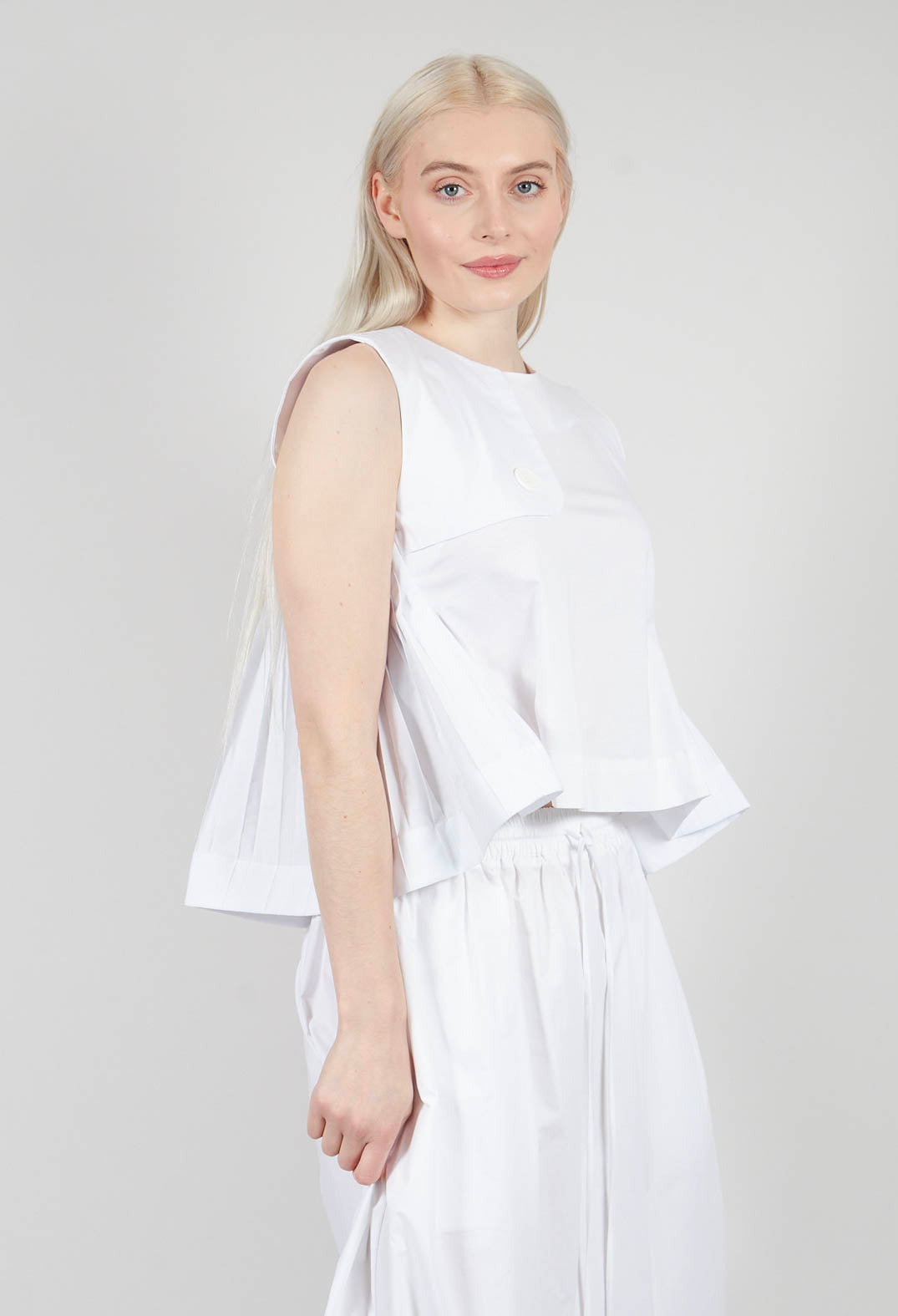 Half Collar Blouse in White