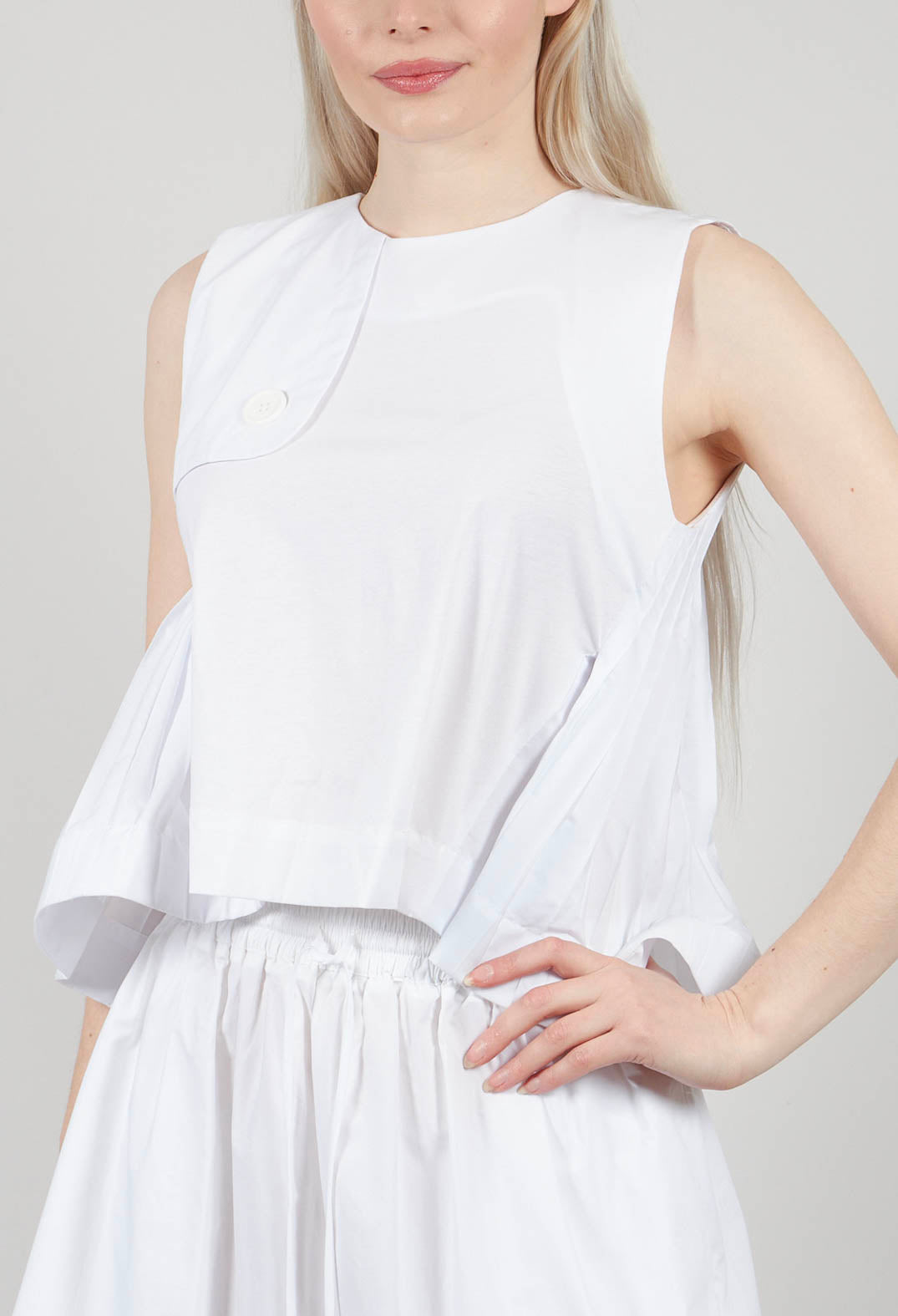 Half Collar Blouse in White