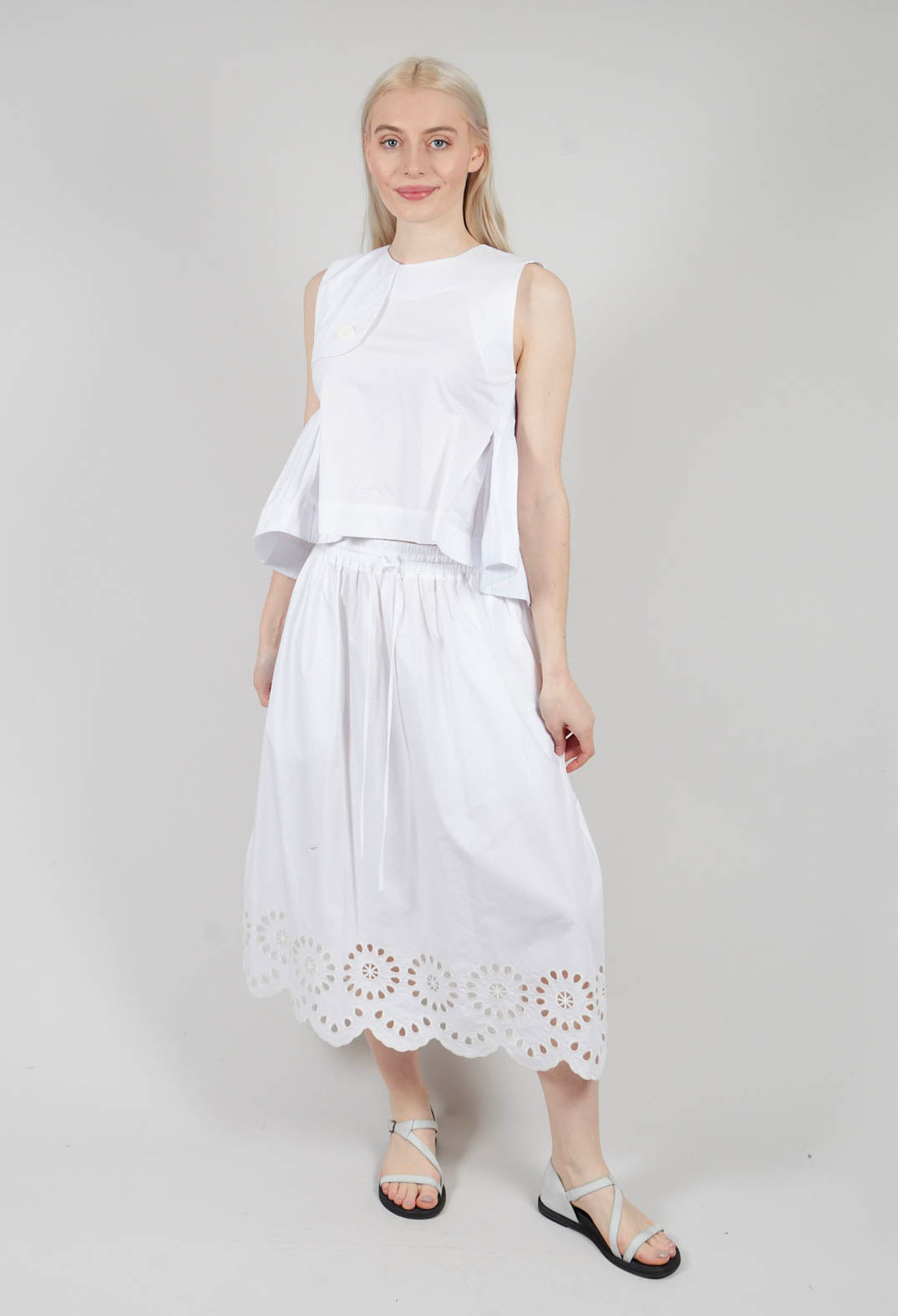 Half Collar Blouse in White