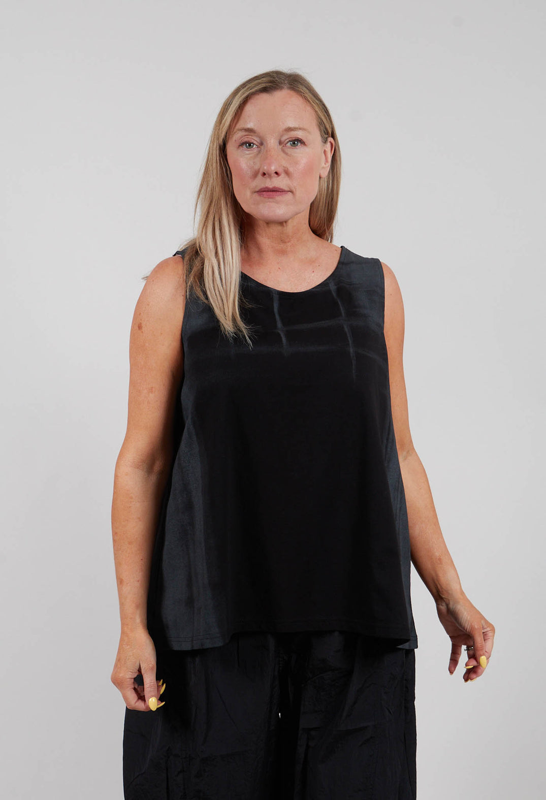 A-Line Top in Black Print