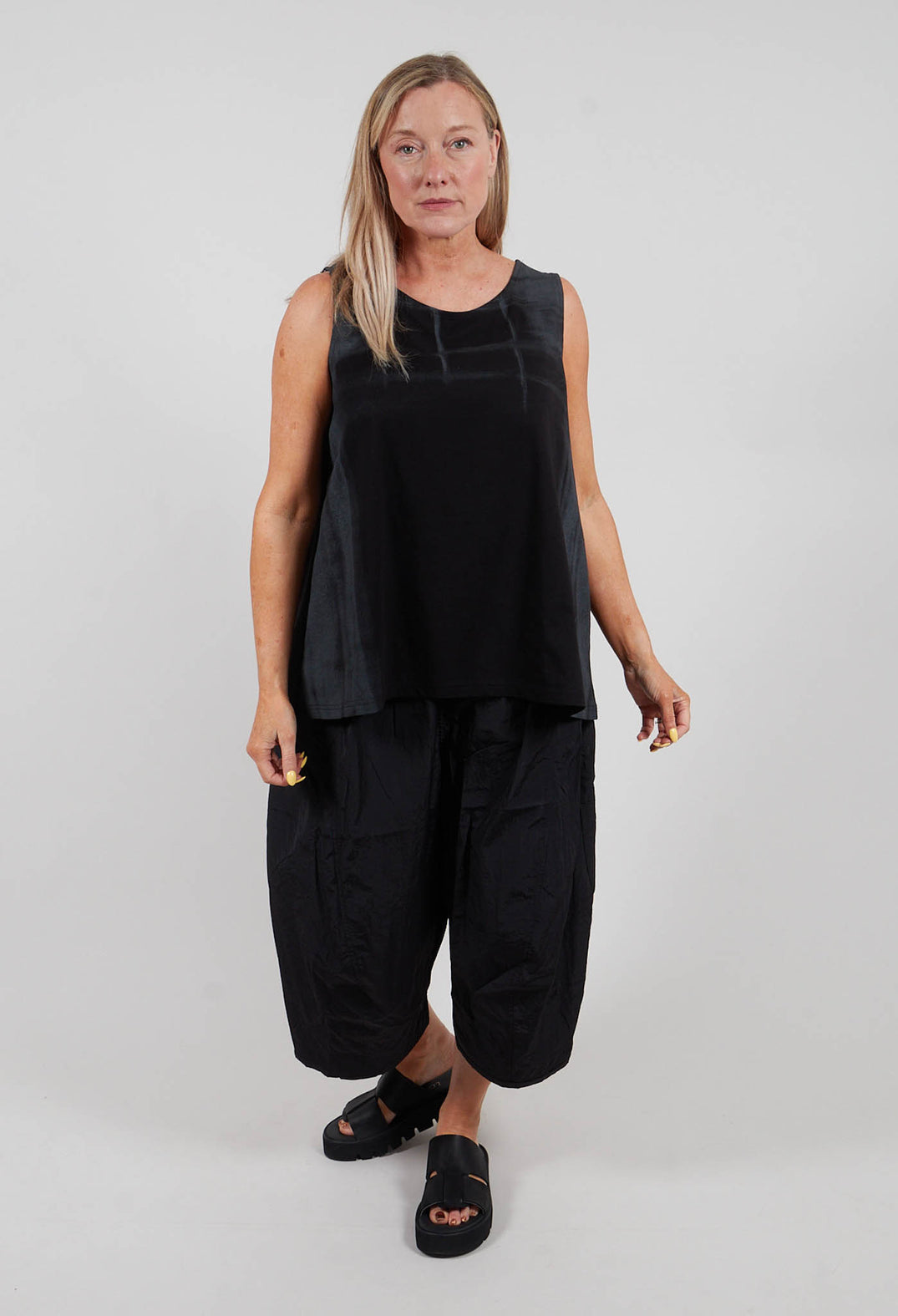 A-Line Top in Black Print