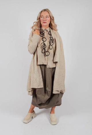 Longline Cardigan in Beige