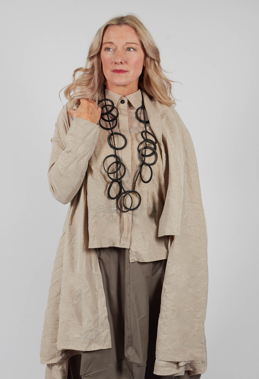 Longline Cardigan in Beige