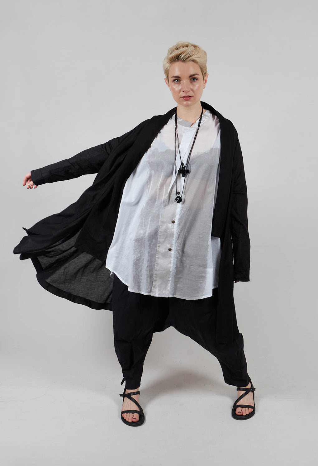 Drop Crotch Trouser in Black