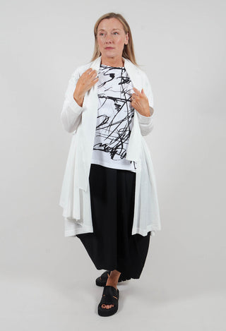 Longline Cardigan in White