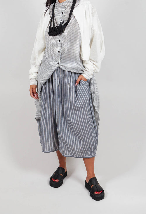 Stripe Cropped Trousers in Grey