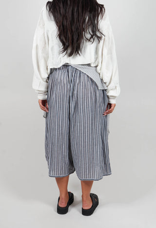 Stripe Cropped Trousers in Grey