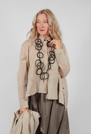Front Crop Shirt in Beige