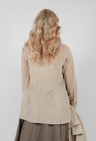 Front Crop Shirt in Beige