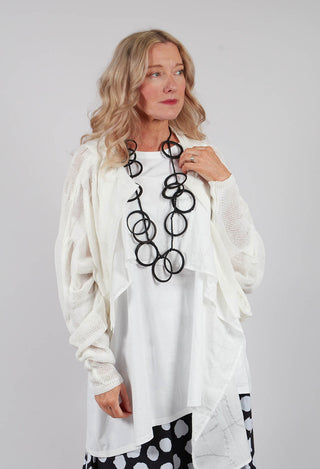 Cropped Knitted Cardigan in White