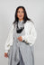 Cropped Knitted Cardigan in White