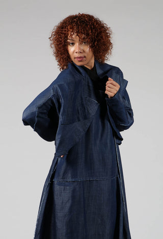 Denim Style Cropped Jacket in Blue