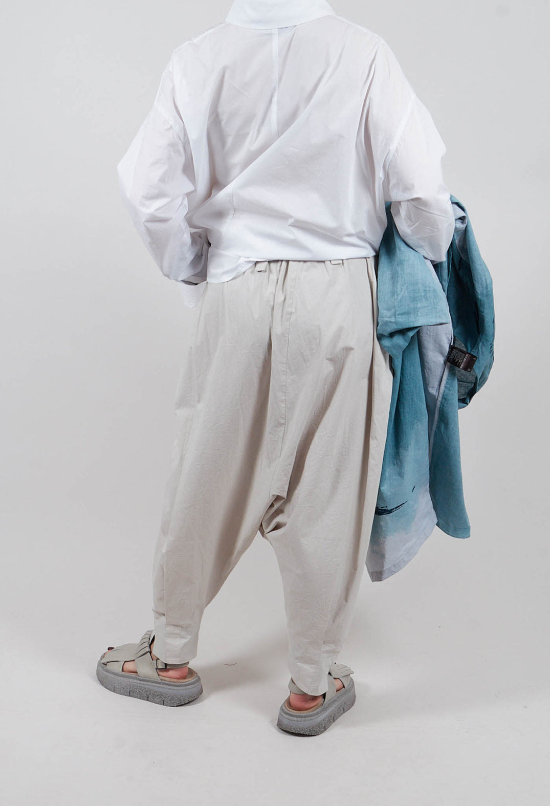 Drop Crotch Trouser in Grey