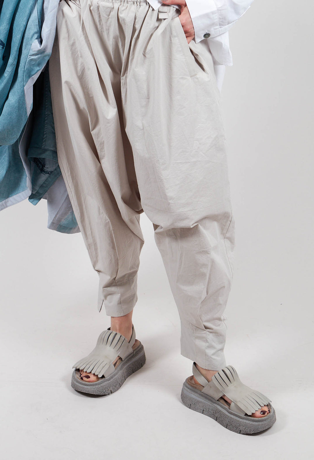 Drop Crotch Trouser in Grey