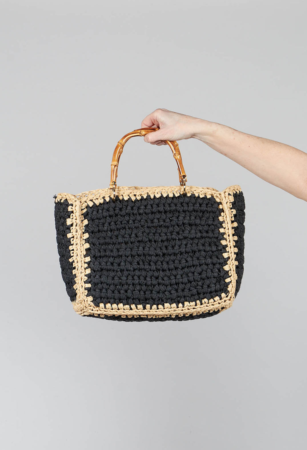 Milos Crochet Bag in Black