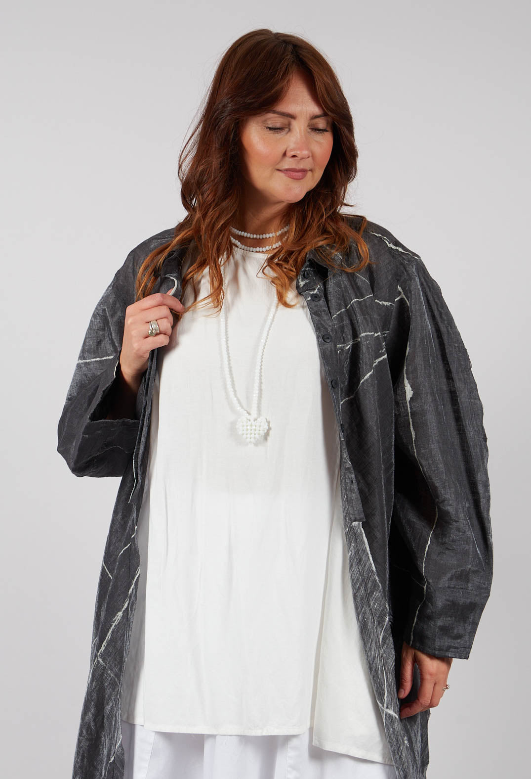 Buque Tunic in Off Black Banner