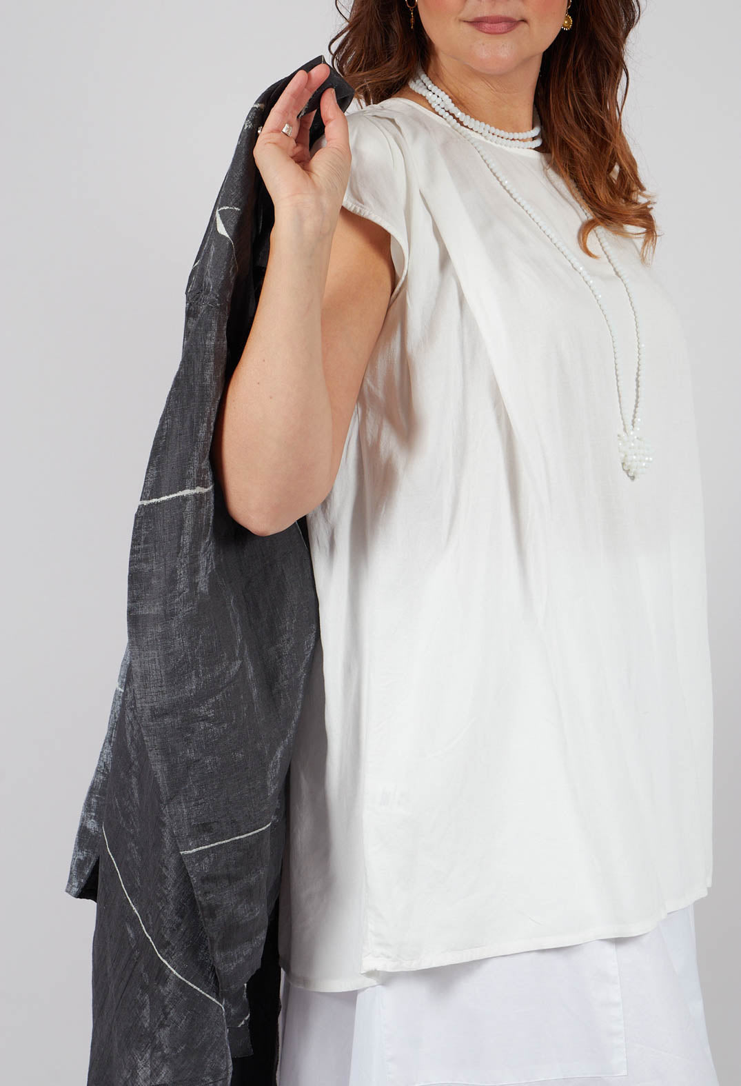 Buque Tunic in Off Black Banner
