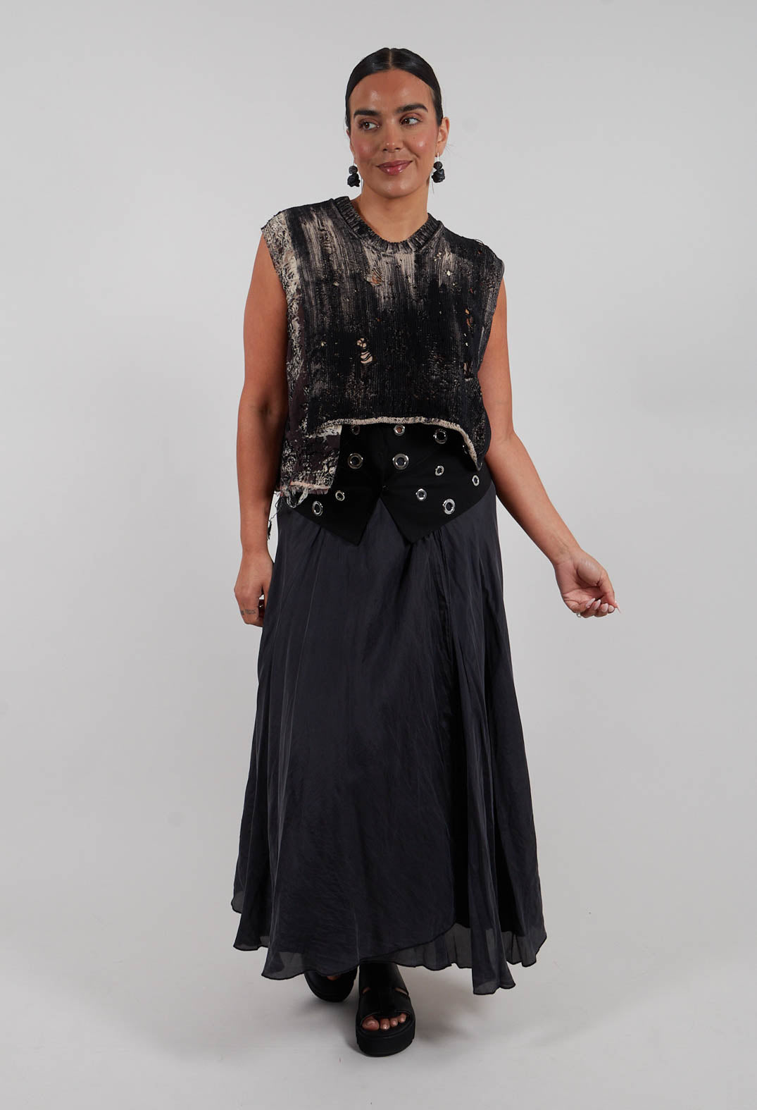 Asymmetric Belt in Nero