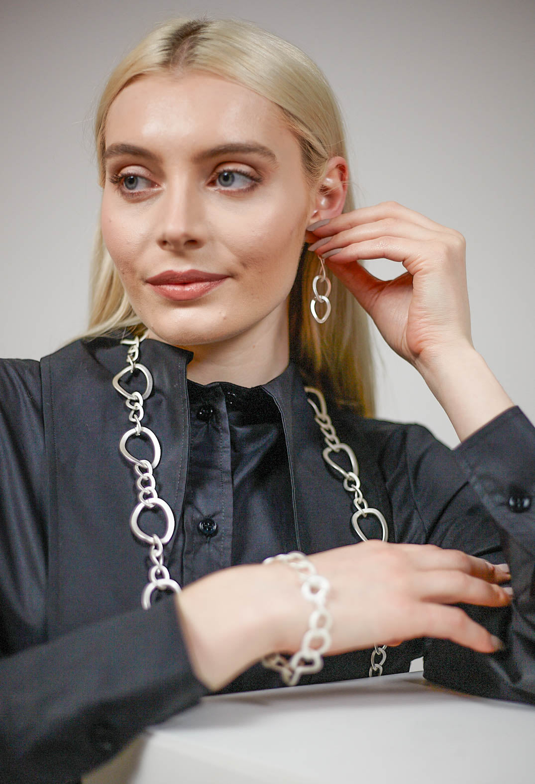 Link Chain Earrings in Silver Plated