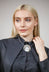 PVC Necklace with Brass Pendant in Grey Black