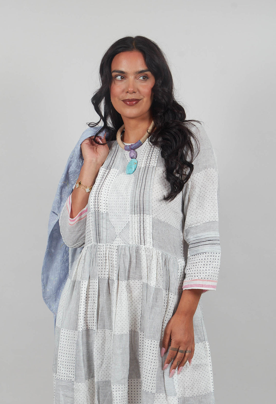Gail Dress in Blue Multicolour