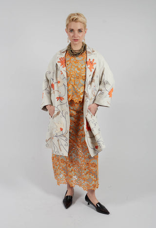 Raimonda Flame Emb Coat in Pepper