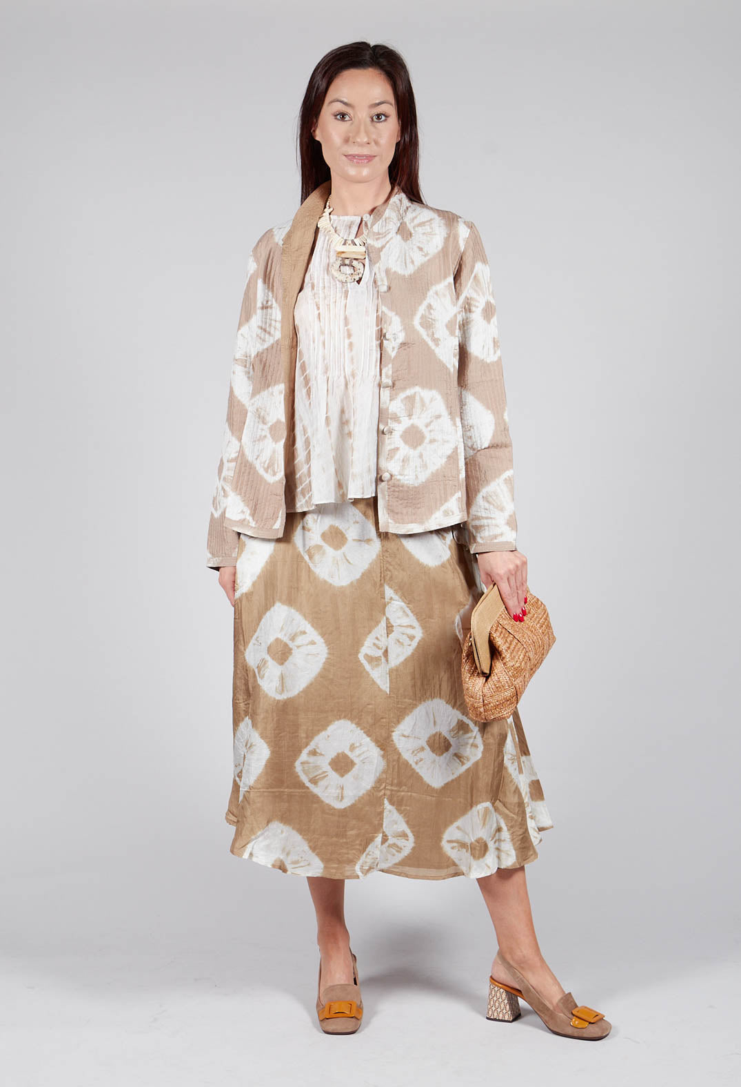 Lotus Skirt in Beige and Cream