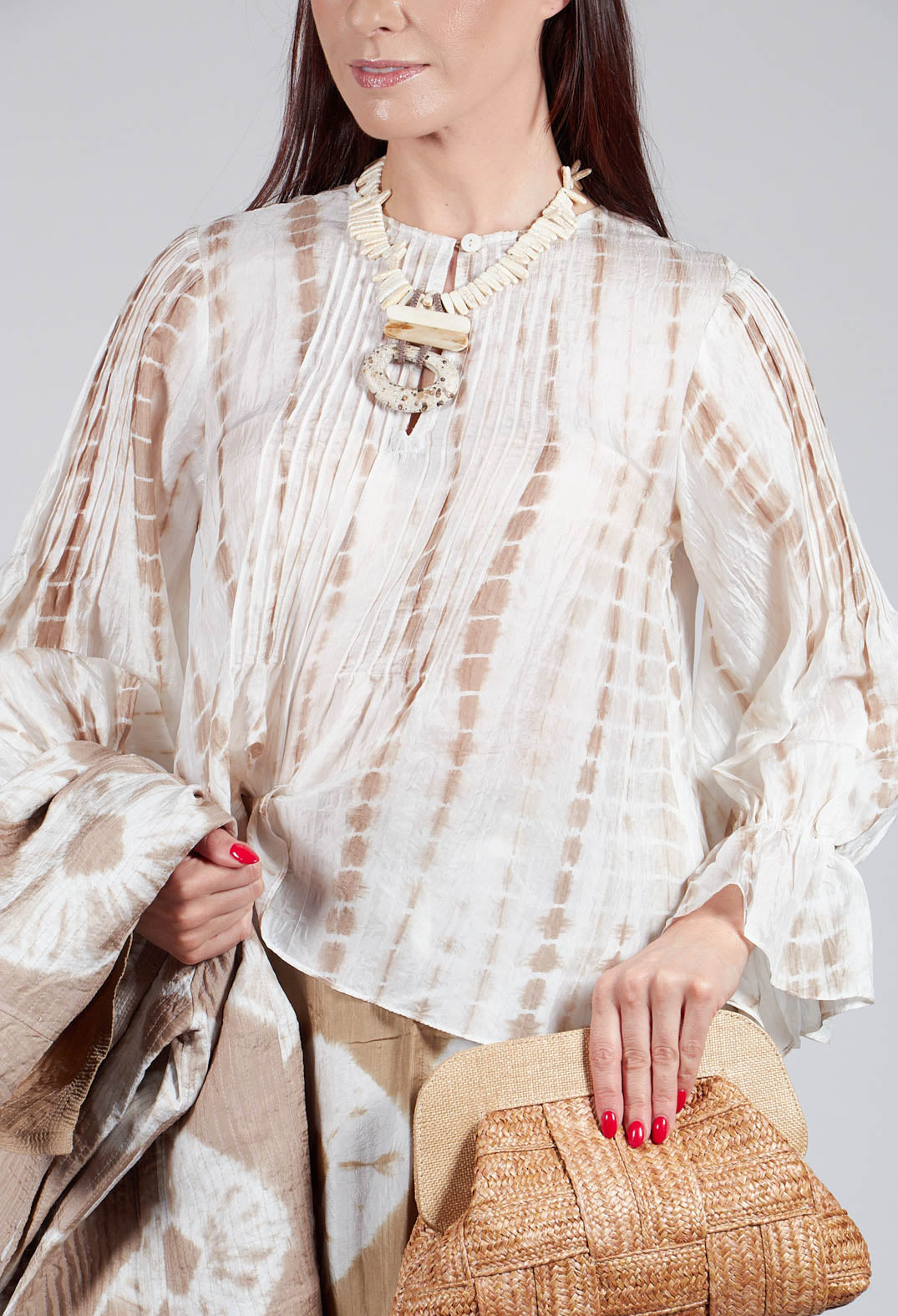 Tana Shirt in Beige and Cream