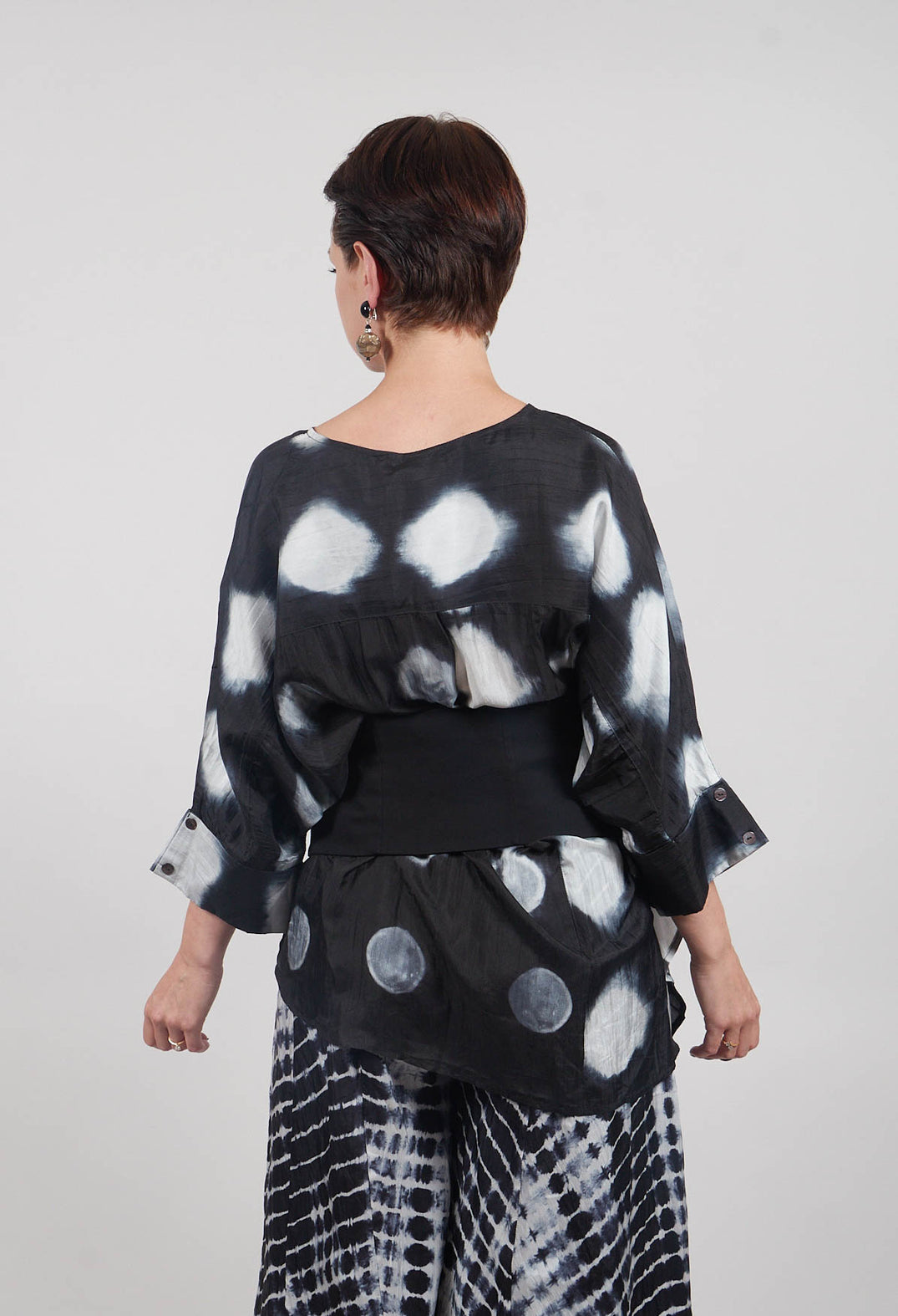 Rene Round Neck Top in Black and White
